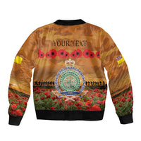 Niue ANZAC Day Personalised Bomber Jacket with Poppy Field LT9 - Polynesian Pride