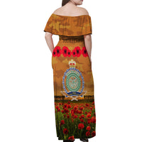 Niue ANZAC Day Personalised Off Shoulder Maxi Dress with Poppy Field LT9 - Polynesian Pride