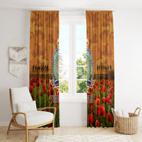 Niue ANZAC Day Personalised Window Curtain with Poppy Field LT9 - Polynesian Pride