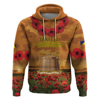 Tokelau ANZAC Day Personalised Zip Hoodie with Poppy Field LT9 Pullover Hoodie Art - Polynesian Pride