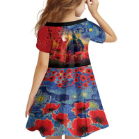 Tonga ANZAC Day Personalised Family Matching Off Shoulder Short Dress and Hawaiian Shirt Soldier Te Tau Manatui Kinautolu with Poppy Field LT9 - Polynesian Pride