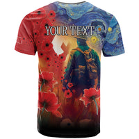 Tonga ANZAC Day Personalised T Shirt Soldier Te Tau Manatui Kinautolu with Poppy Field LT9 - Polynesian Pride