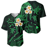 Hawaii Baseball Jersey Molokai Islands Polynesian Sunset Plumeria Green Vibe LT9 - Polynesian Pride