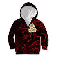 Polynesian Hawaii Kid Hoodie Molokai Islands with Pacific Plumeria Red Vibe LT9 Zip Hoodie Red - Polynesian Pride
