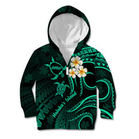 Polynesian Hawaii Kid Hoodie Molokai Islands with Pacific Plumeria Turquoise Vibe LT9 Zip Hoodie Turquoise - Polynesian Pride