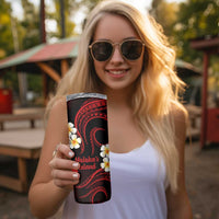 Hawaii Molokaʻi Islands Pacific Plumeria Skinny Tumbler Red Polynesian Tattoo