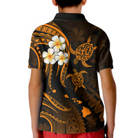 Hawaii Kid Polo Shirt Lanai Islands Polynesian Sunset Plumeria Gold Vibe LT9 - Polynesian Pride