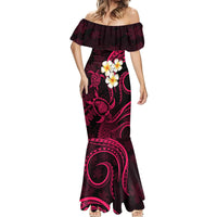 Hawaii Mermaid Dress Lanai Islands Polynesian Sunset Plumeria Pink Vibe LT9 - Polynesian Pride