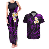 Polynesian Hawaii Couples Matching Tank Maxi Dress And Hawaiian Shirt Lanai Islands with Pacific Plumeria Purple Vibe LT9 Purple - Polynesian Pride