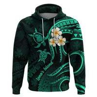 Polynesian Hawaii Hoodie Lanai Islands with Pacific Plumeria Turquoise Vibe LT9 Turquoise - Polynesian Pride