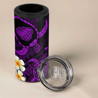 Hawaii Kauai Islands Pacific Plumeria 4 in 1 Can Cooler Tumbler Purple Polynesian Tattoo