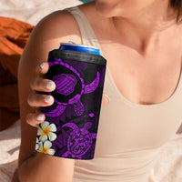 Hawaii Kauai Islands Pacific Plumeria 4 in 1 Can Cooler Tumbler Purple Polynesian Tattoo