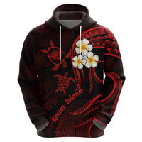 Polynesian Hawaii Hoodie Kauai Islands with Pacific Plumeria Red Vibe LT9 - Polynesian Pride