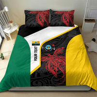 Personalised PNG Hela Province Bedding Set Bird of Paradise Tattoo Flag Motif - Polynesian Pride