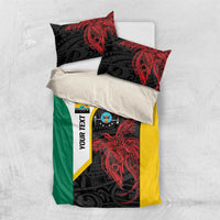 Personalised PNG Hela Province Bedding Set Bird of Paradise Tattoo Flag Motif - Polynesian Pride