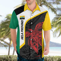 Personalised PNG Hela Province Hawaiian Shirt Bird of Paradise Tattoo Flag Motif - Polynesian Pride