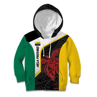 Personalised PNG Hela Province Kid Hoodie Bird of Paradise Tattoo Flag Motif - Polynesian Pride