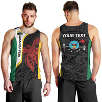 Personalised PNG Hela Province Men Tank Top Bird of Paradise Tattoo Flag Motif - Polynesian Pride