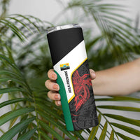 Personalised PNG Hela Province Skinny Tumbler Bird of Paradise Tattoo Flag Motif LT9 - Polynesian Pride