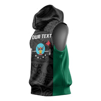 Personalised PNG Hela Province Sleeveless Hoodie Bird of Paradise Tattoo Flag Motif - Polynesian Pride