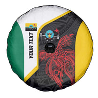 Personalised PNG Hela Province Spare Tire Cover Bird of Paradise Tattoo Flag Motif LT9 - Polynesian Pride