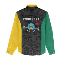 Personalised PNG Hela Province Women Casual Shirt Bird of Paradise Tattoo Flag Motif - Polynesian Pride