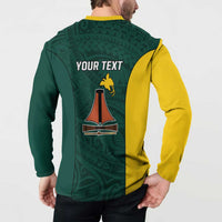 Personalised PNG Jiwaka Province Button Sweatshirt Bird of Paradise Tattoo Flag Motif LT9 - Polynesian Pride