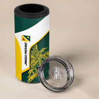 Personalised PNG Jiwaka Province 4 in 1 Can Cooler Tumbler Bird of Paradise Tattoo Flag Motif LT9 - Polynesian Pride