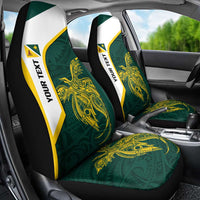 Personalised PNG Jiwaka Province Car Seat Cover Bird of Paradise Tattoo Flag Motif - Polynesian Pride