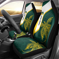 Personalised PNG Jiwaka Province Car Seat Cover Bird of Paradise Tattoo Flag Motif - Polynesian Pride