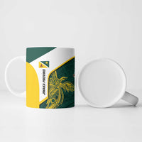 Personalised PNG Jiwaka Province Ceramic Mug Bird of Paradise Tattoo Flag Motif - Polynesian Pride