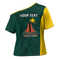 Personalised PNG Jiwaka Province Cross Shoulder Shirt Bird of Paradise Tattoo Flag Motif - Polynesian Pride