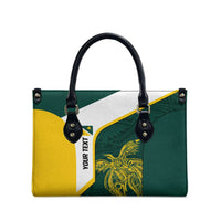 Personalised PNG Jiwaka Province Leather Bag Bird of Paradise Tattoo Flag Motif - Polynesian Pride