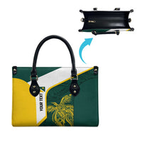 Personalised PNG Jiwaka Province Leather Bag Bird of Paradise Tattoo Flag Motif - Polynesian Pride