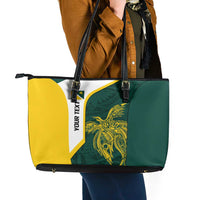 Personalised PNG Jiwaka Province Leather Tote Bag Bird of Paradise Tattoo Flag Motif - Polynesian Pride