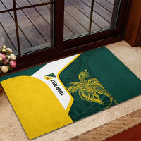 Personalised PNG Jiwaka Province Rubber Doormat Bird of Paradise Tattoo Flag Motif LT9 - Polynesian Pride