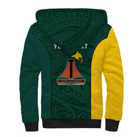 Personalised PNG Jiwaka Province Sherpa Hoodie Bird of Paradise Tattoo Flag Motif LT9 - Polynesian Pride