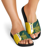 Personalised PNG Jiwaka Province Slide Sandals Bird of Paradise Tattoo Flag Motif - Polynesian Pride