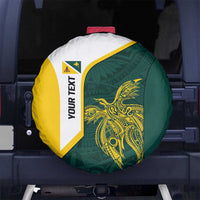 Personalised PNG Jiwaka Province Spare Tire Cover Bird of Paradise Tattoo Flag Motif LT9 No hole Green - Polynesian Pride