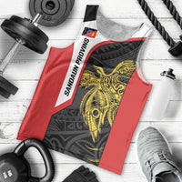Personalised PNG Sandaun Province Men Tank Top Bird of Paradise Tattoo Flag Motif - Polynesian Pride