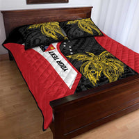 Personalised PNG Sandaun Province Quilt Bed Set Bird of Paradise Tattoo Flag Motif - Polynesian Pride