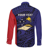 Personalised PNG West New Britain Province Family Matching Long Sleeve Bodycon Dress and Hawaiian Shirt Bird of Paradise Tattoo Flag Motif - Polynesian Pride