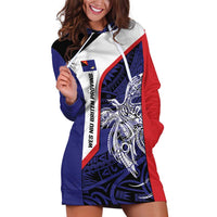 Personalised PNG West New Britain Province Hoodie Dress Bird of Paradise Tattoo Flag Motif - Polynesian Pride