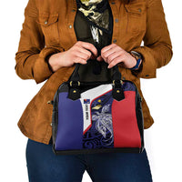 Personalised PNG West New Britain Province Shoulder Handbag Bird of Paradise Tattoo Flag Motif - Polynesian Pride