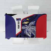 Personalised PNG West New Britain Province Tablecloth Bird of Paradise Tattoo Flag Motif LT9 Blue - Polynesian Pride