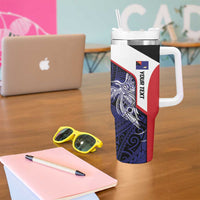 Personalised PNG West New Britain Province Tumbler With Handle Bird of Paradise Tattoo Flag Motif LT9 - Polynesian Pride