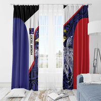 Personalised PNG West New Britain Province Window Curtain Bird of Paradise Tattoo Flag Motif - Polynesian Pride