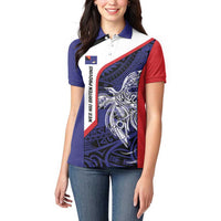 Personalised PNG West New Britain Province Women Polo Shirt Bird of Paradise Tattoo Flag Motif - Polynesian Pride