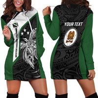 Personalised PNG Western Highlands Province Hoodie Dress Bird of Paradise Tattoo Flag Motif - Polynesian Pride