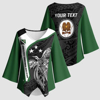 Personalised PNG Western Highlands Province Kimono Sleeve Blouse Bird of Paradise Tattoo Flag Motif - Polynesian Pride